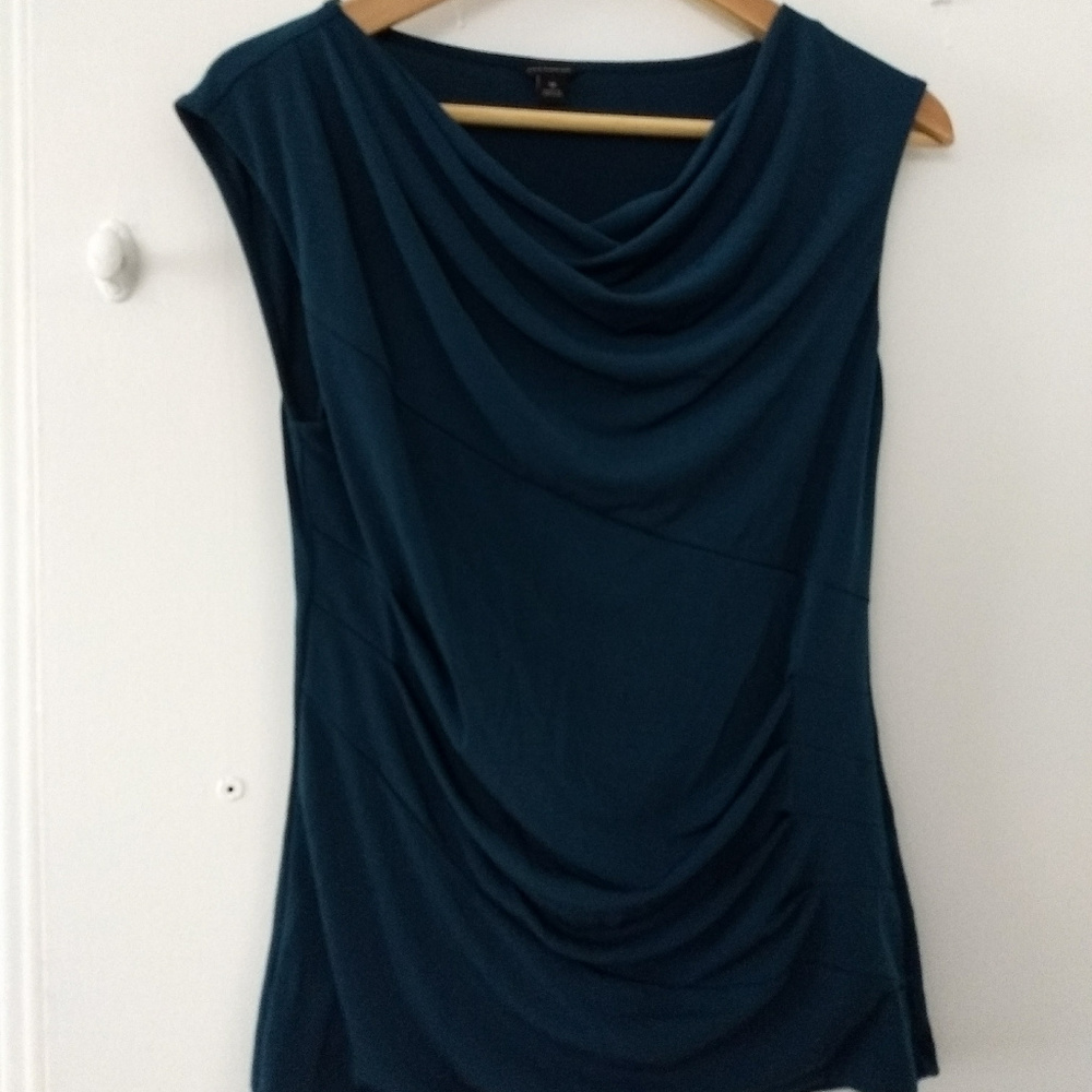 Ann Taylor Cow Neck Shell Dark Teak Color